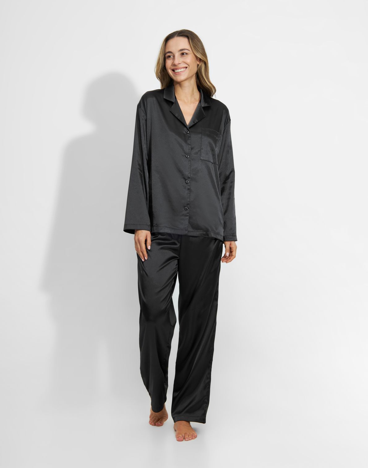 Julie Satin Pyjamas Black