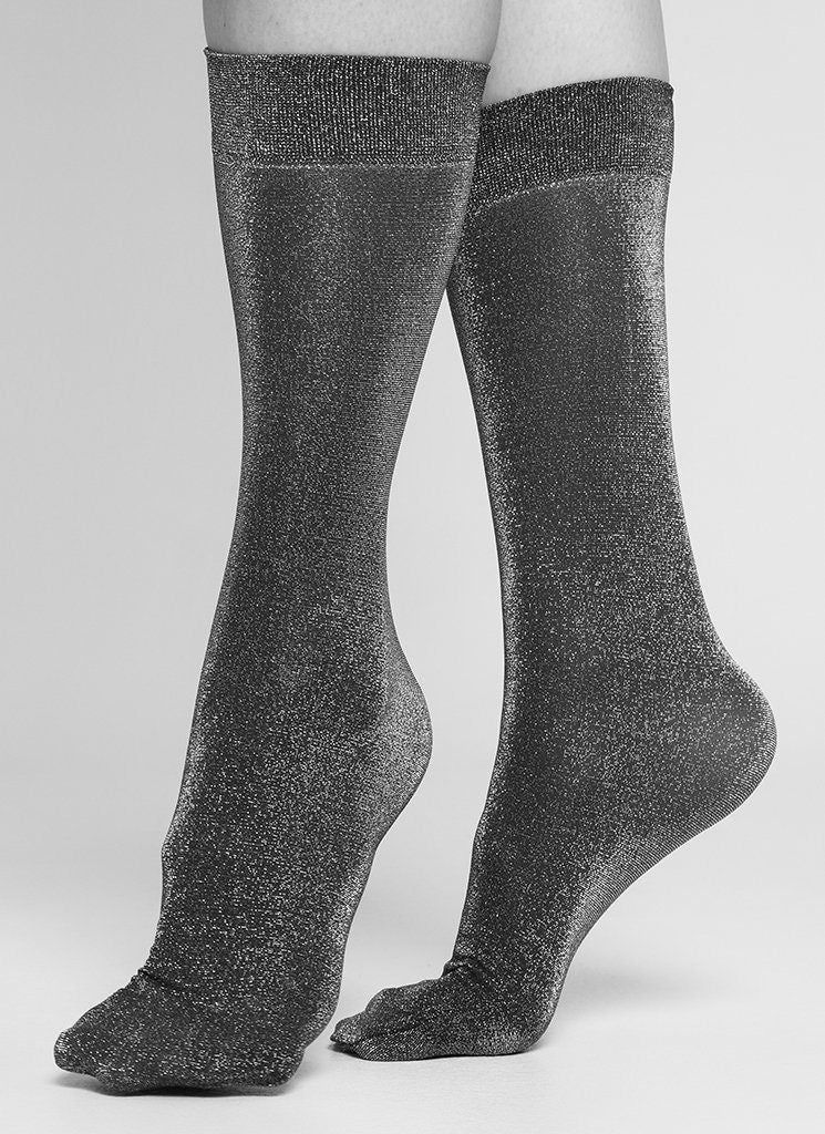 Ines Shimmery Sock Black