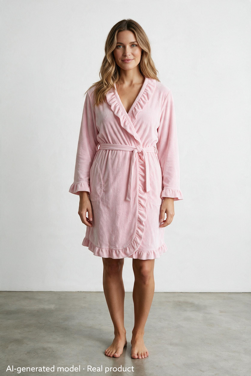Cornelia Robe Velour Pink