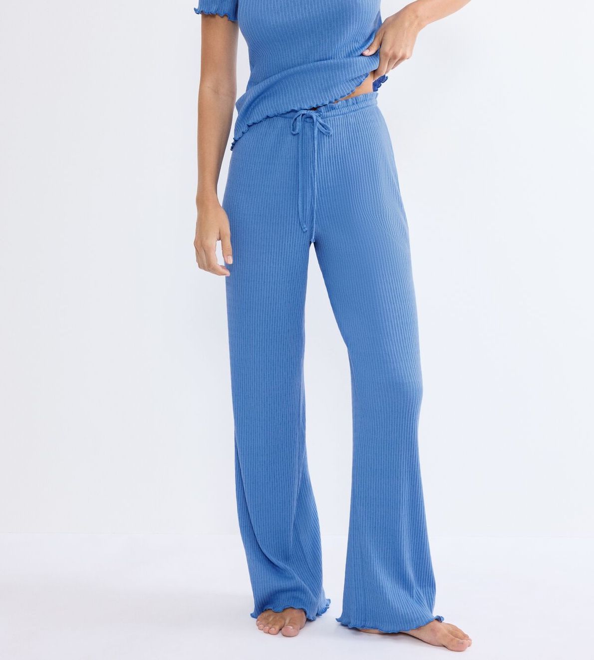 Mix & Match Trousers Pointelle Ciel 005J