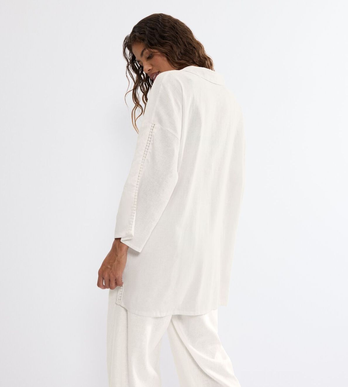 Summer Wear Boyfriend Shirt 01 Silk White 00Gz