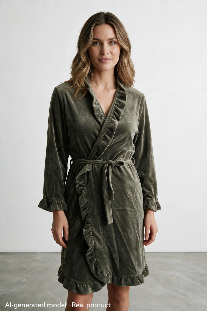 Cornelia Robe Velour Olive