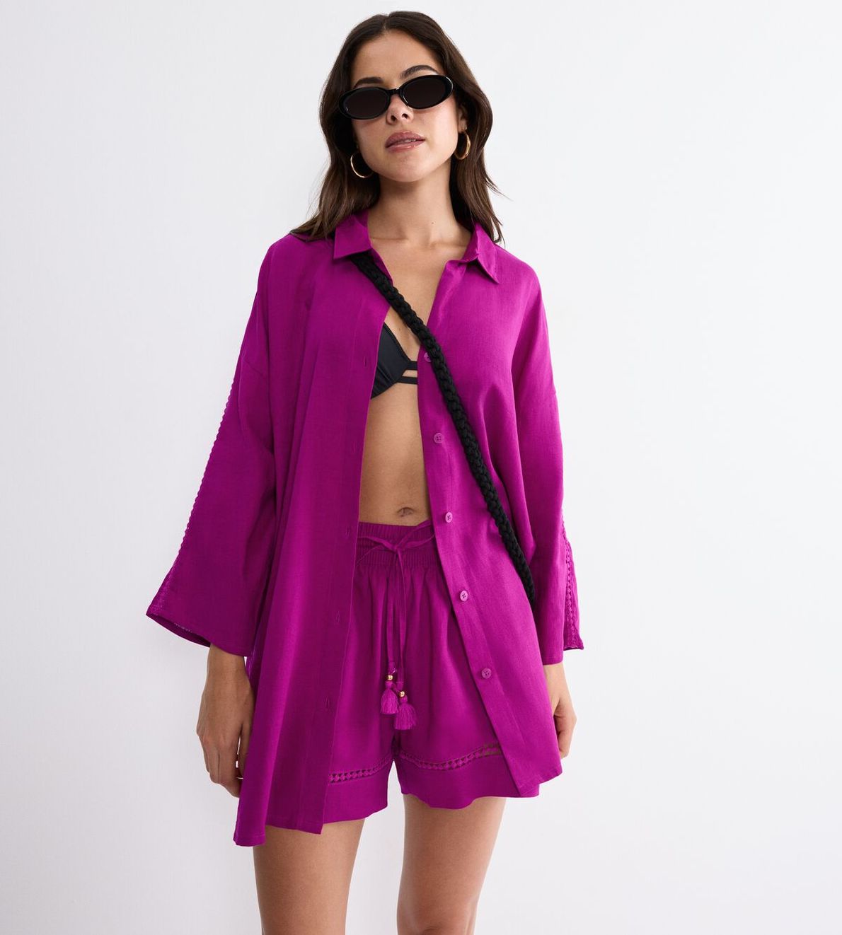 Summer Wear Boyfriend Shirt 01 Purple 3093