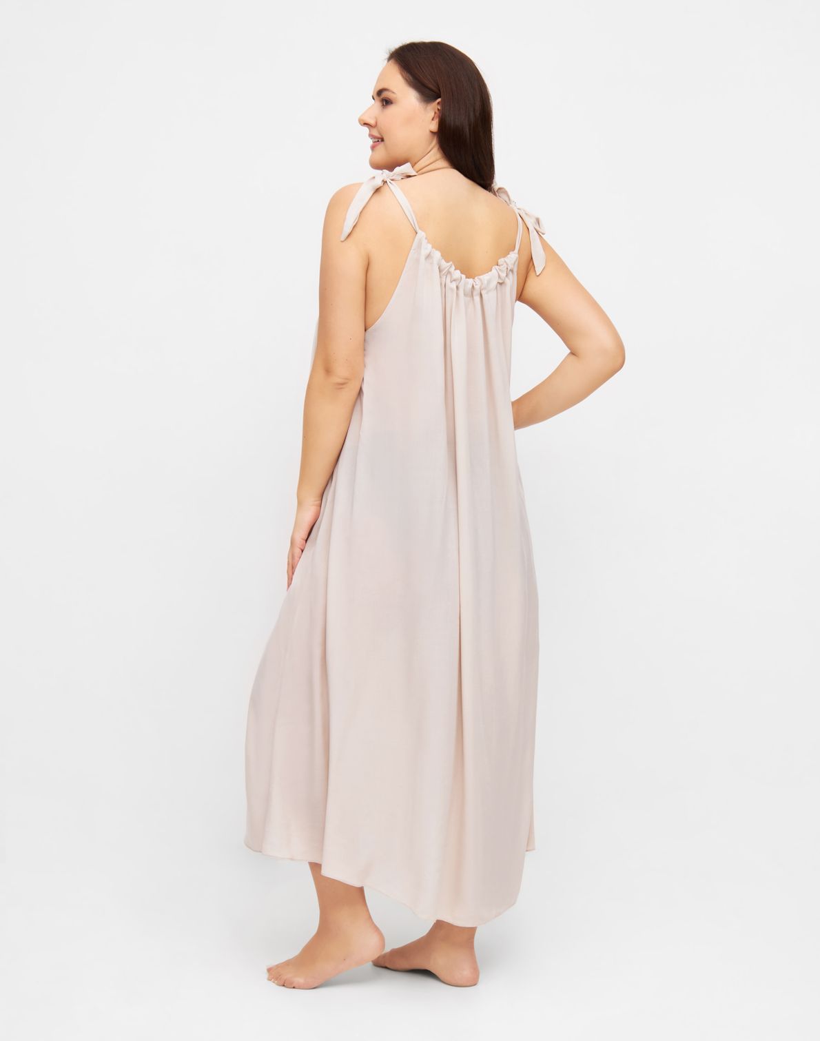 Gaby Dress Plain Beige