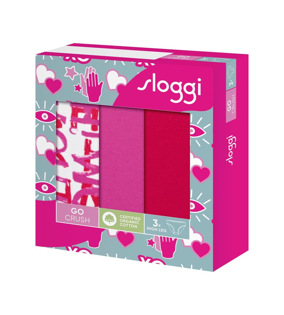 Sloggi Go Crush High Leg C3P Pink-Dark Combination M020