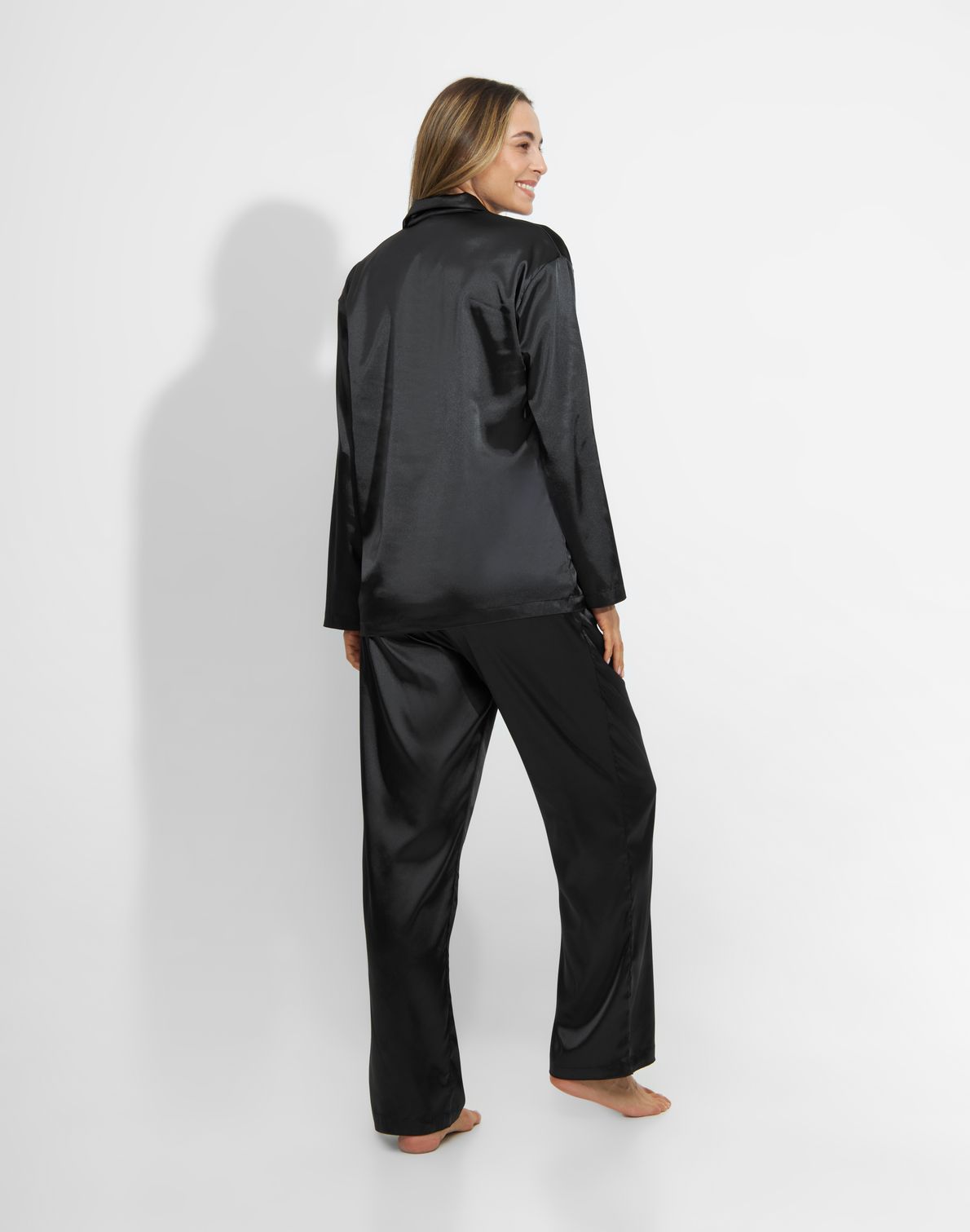 Julie Satin Pyjamas Black