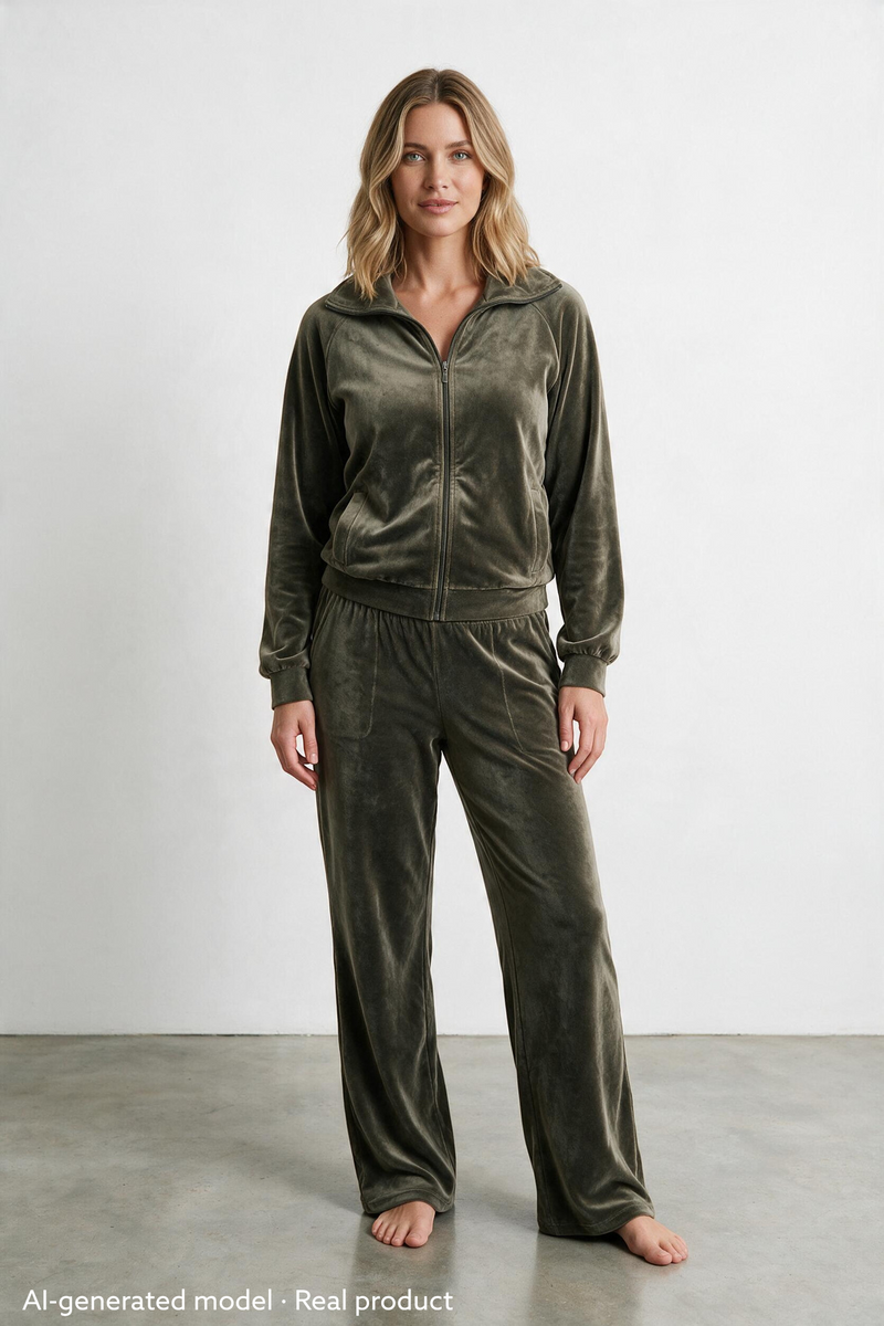 Vivian Jacket Velour Olive