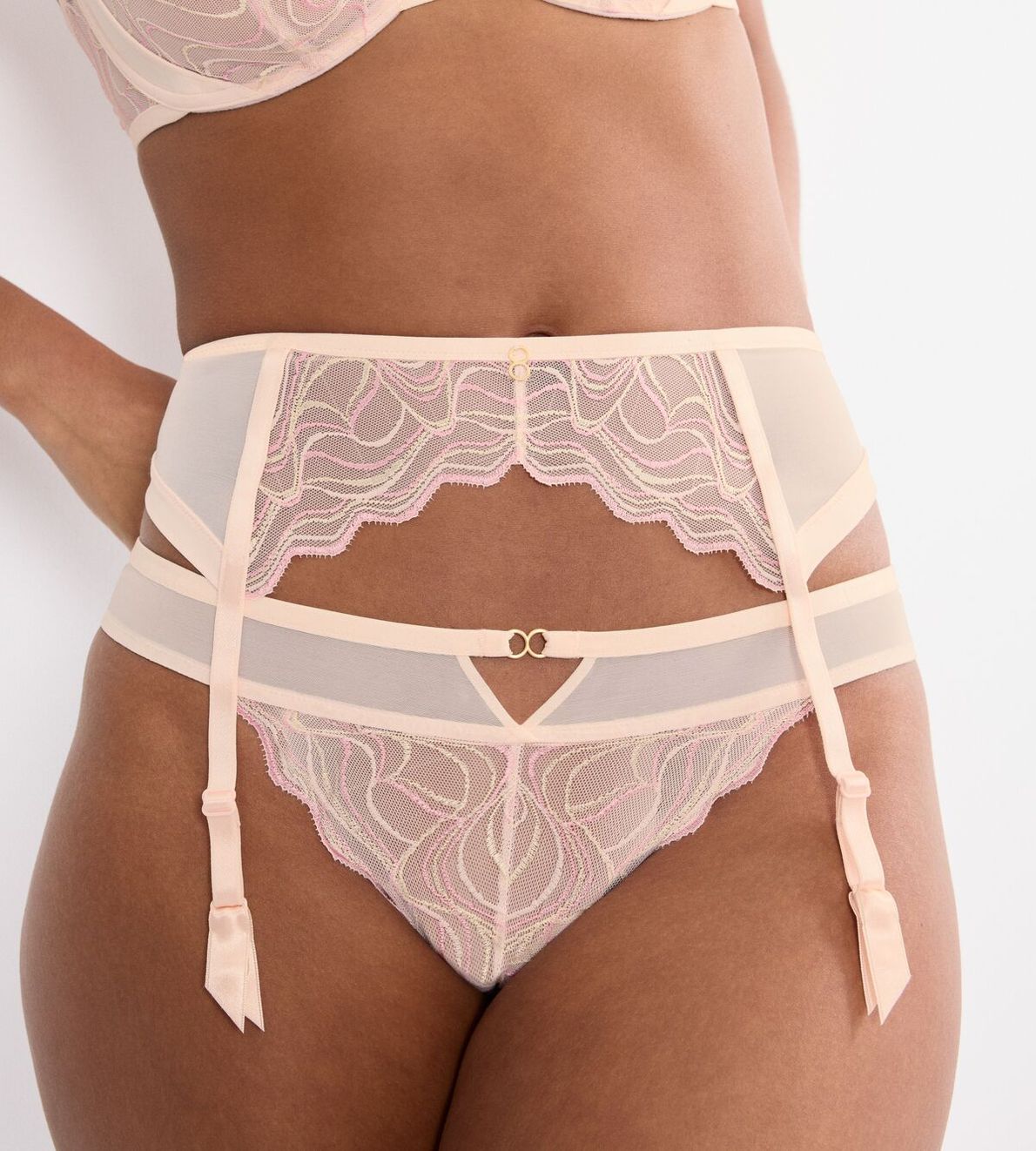 Palina Waves Of Glow Suspender Belt Porcelain 0040