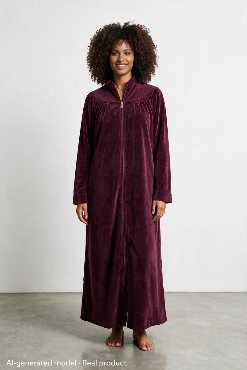 Doris Robe Velour Wine